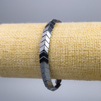 Браслет от хематит «Стрела», диаметър 8×7×4 мм ±, дължина 18 см (еластичен)