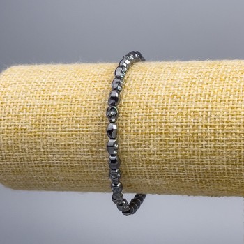 Гривна от хематит «Череп», диаметър 5×6×5 мм±, дължина 18 см (еластична)