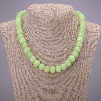 Колие от оникс гладък рондел, диаметър 12х9 мм (±), дължина 45 см