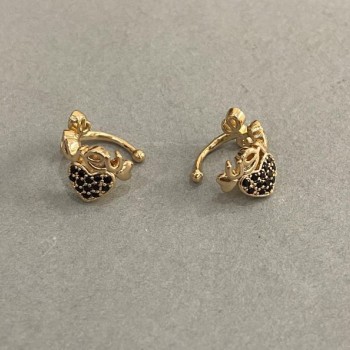 Каф Xuping позлата 18K черни кристали Love 10×8 мм +