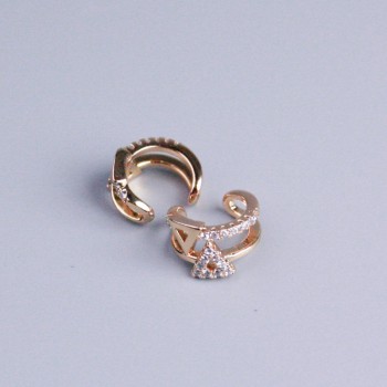 Двойна висулка Xuping позлатяване 18К бели кристали Триъгълник 10x5 мм +