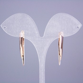 Обици Xuping позлатяване 18K с бели стрази, дължина 33 мм+