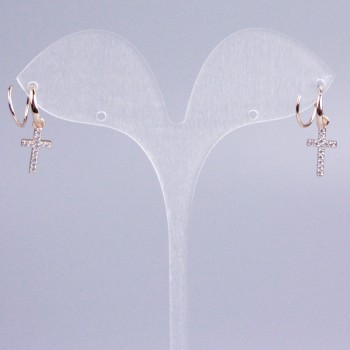 Каф Xuping позлата 18К, бели кристали, кръстче, дължина 20 мм +