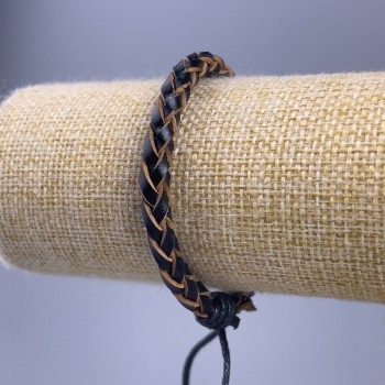 Гривна, дължина 18–25 см, дебелина 7 мм, еко кожа, цвят черен, с регулираща закопчалка