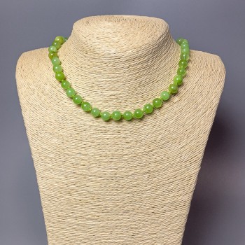 Огърлица от оникс (прес.) гладко топче, диаметър 8,5 мм, дължина 47 см