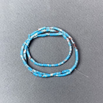 Мъниста варисцит бирюзов (пресована) гранена, диаметър 2×4 мм ±, дължина 38 см ± на конец