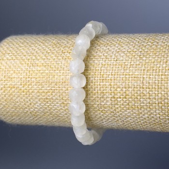 Гривна от планински кристал, естествен камък, гранени кубчета, диаметър 7,5 мм, дължина 18 см (еластична основа)