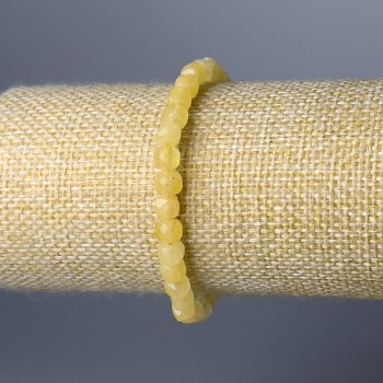 Браслет от цитрин – естествен камък, гранени кубчета, диаметър 5,5 мм, дължина 18 см (еластичен)