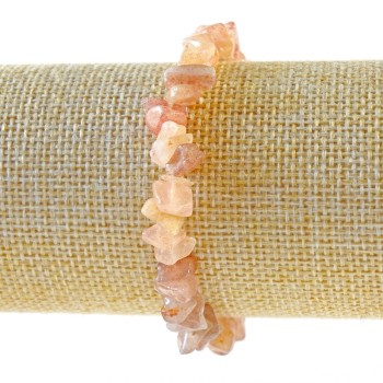 Гривна ягодов кварц от естествен камък – зърна, размери 8×3 мм ±, дължина 18 см ± (еластична основа)