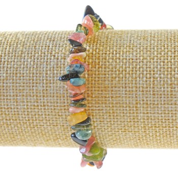 Гривна от естествен турмалин късчета, диаметър 7x3 мм ±, дължина 18 см ± (еластична)