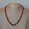 Ожерелие от гранат кафяв естествен камък галтовани мъниста, диаметър 7×3 мм+, дължина 48 см+