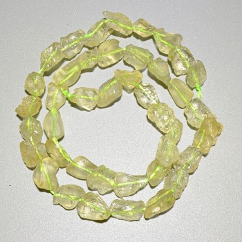 Галтовани мъниста от цитринов кварц, естествен камък, диаметър 9x10 мм +-, дължина около 40 см на конец