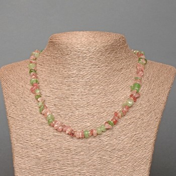 Намисто от тонован кварц, асортимент огранени мънини, диаметър 7×3 мм, дължина 48 см