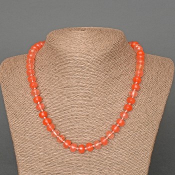 Намисто халцедон натурален камък гладък рондел, диаметър 9×7 мм ±, дължина 49 см ±