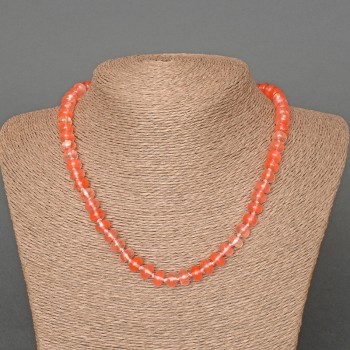 Намисто халцедон естествен камък гладък рондел, диаметър 8×5 мм ±, дължина 46 см