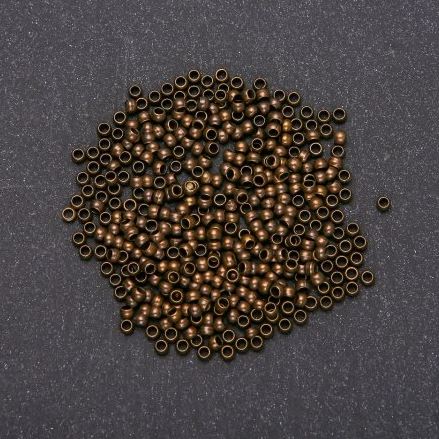 Кримп фиксатори «захипи», диаметър 2,5 мм, бронзов метален цвят, 200 г