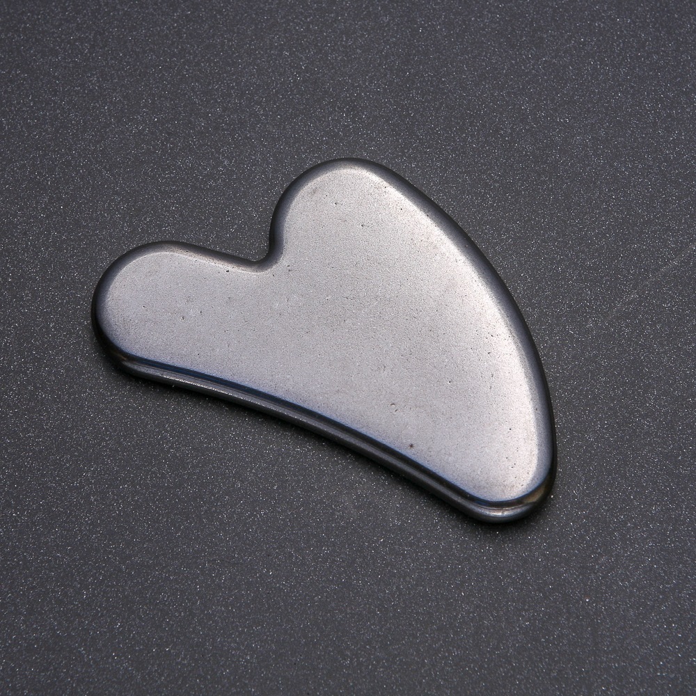 Масажор-скребка гуаша с гематит от натурален камък 80×55 мм