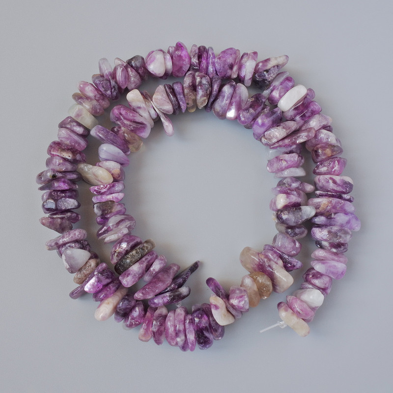 Намистини от фосфосидерит — естествен камък, късчета, диаметър 11×3 мм, дължина 39 см ± на конец