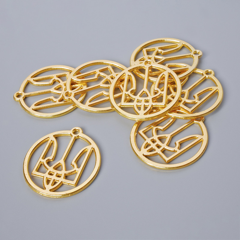 Висулка „Герб“, диаметър 26,5×25 мм, диаметър на отвора 1,9 мм, фас. 7 бр. ± златист цвят на метал