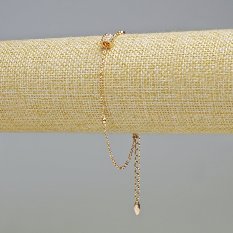 Гривна Xuping позлата 18K със бели стрази, дебелина 1,8 мм, 6 мм±, дължина 19–24 см+