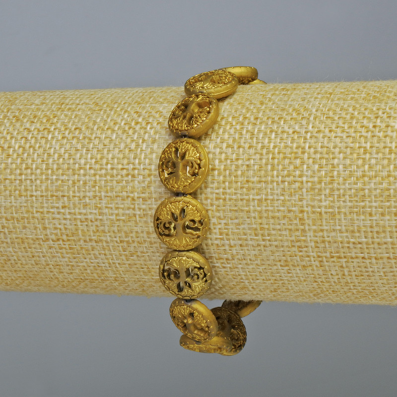 Хематитен браслет «Дърво» матов златист цвят