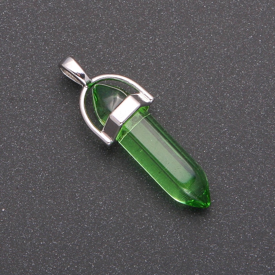 Висулка Зелен шестоъгълник 8х35х41 мм