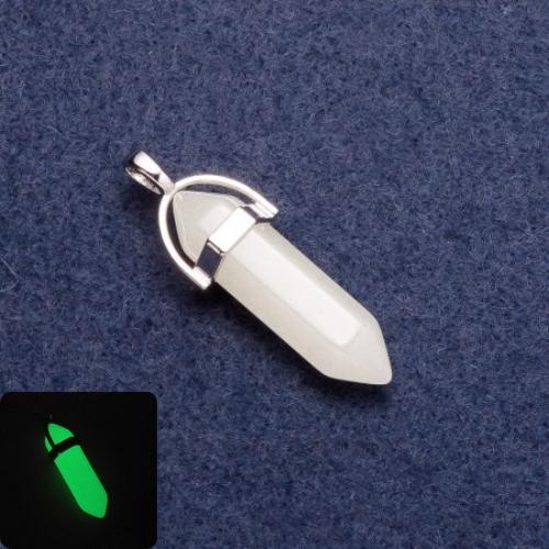 Висулка от оникс, която свети в тъмнината, шестоъгълник „Зелено сияние“