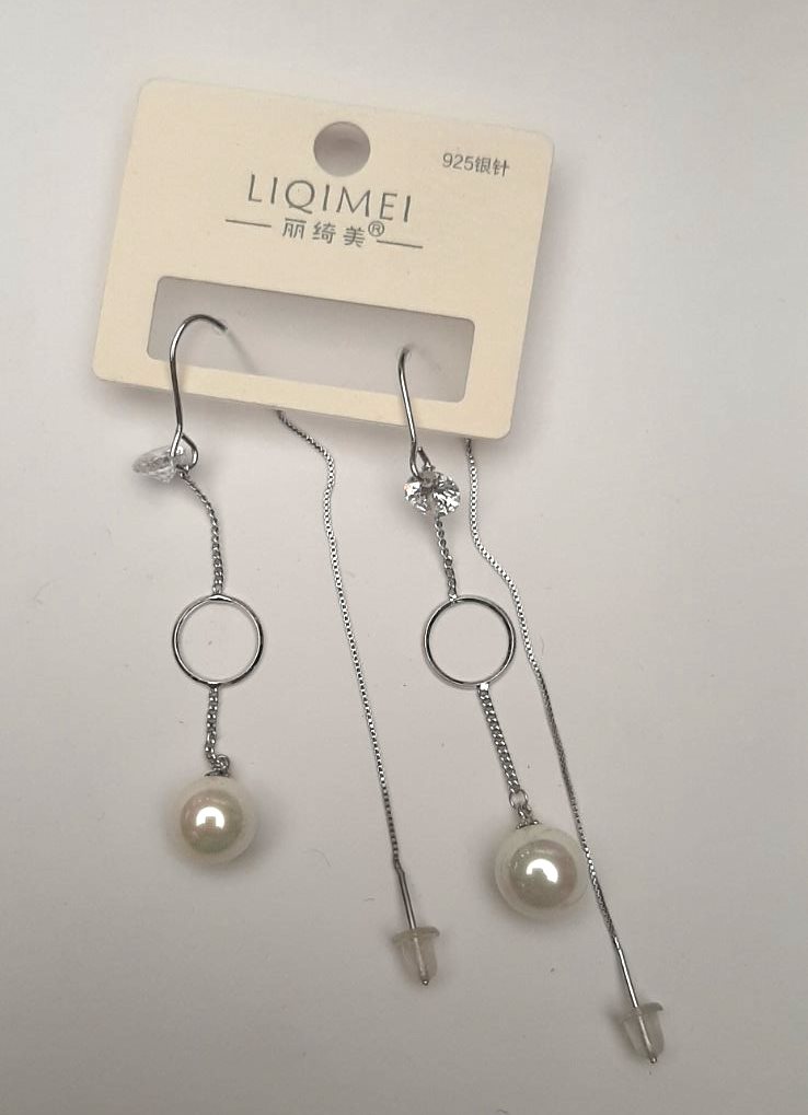 Обички-пусети дълги серия 925 Майорка, диаметър 10 мм, дължина 80 мм