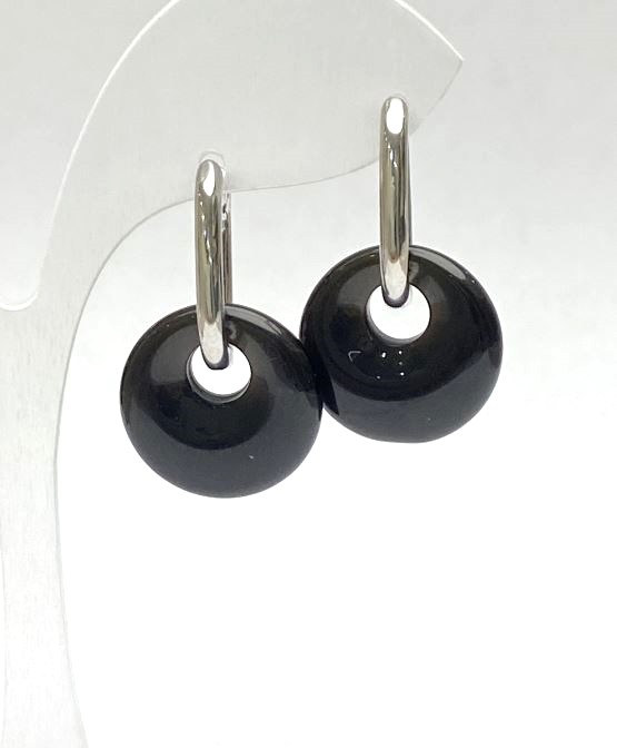 Обици от ахат, диаметър около 18 мм, дължина около 31 мм