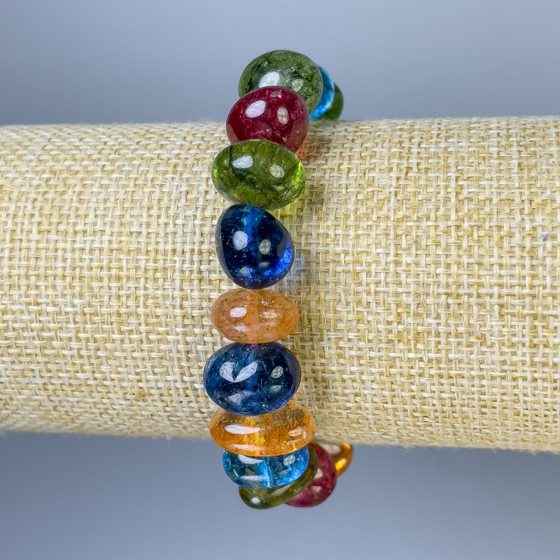 Браслет Асортимент фасетирани мъниста, диаметър 13×7–10 мм, дължина 18 мм ± стрейч