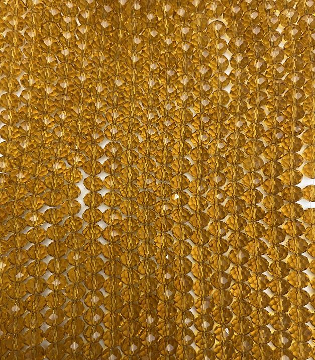 Мънисти от чешки кристал на конец янтарно прозрачен гранен рондел, диаметър 8×6 мм + -, дължина 40–41 см +