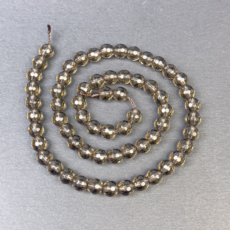 Раухтопаз грановани мъниста 6 мм на конец