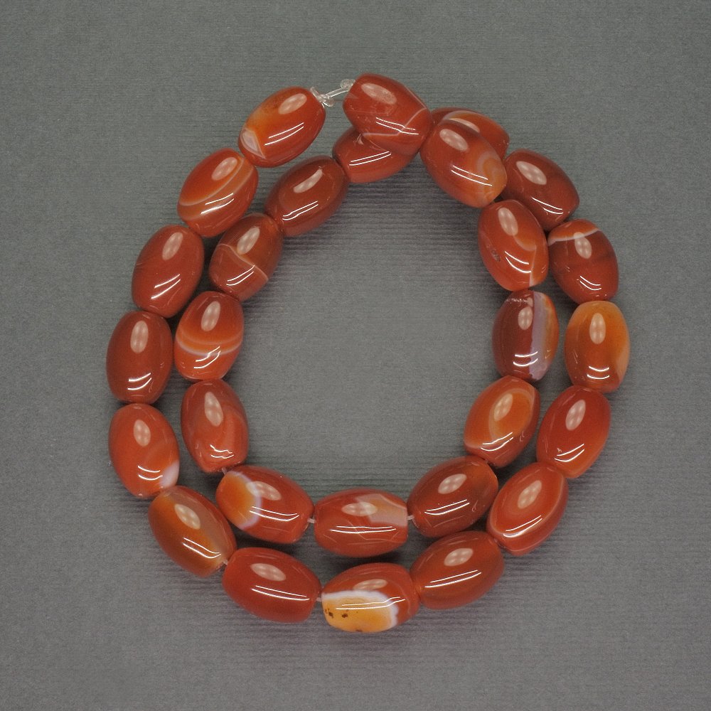 Барилообразни мънисти от сардионикс, естествен камък, диаметър 10×13 мм, дължина около 38 см