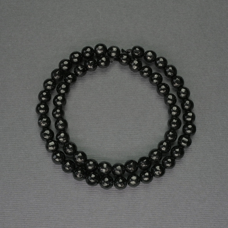 Ахатовите грановани мъниста, топчета диаметър 6 мм +/- на конец, дължина 37 см+