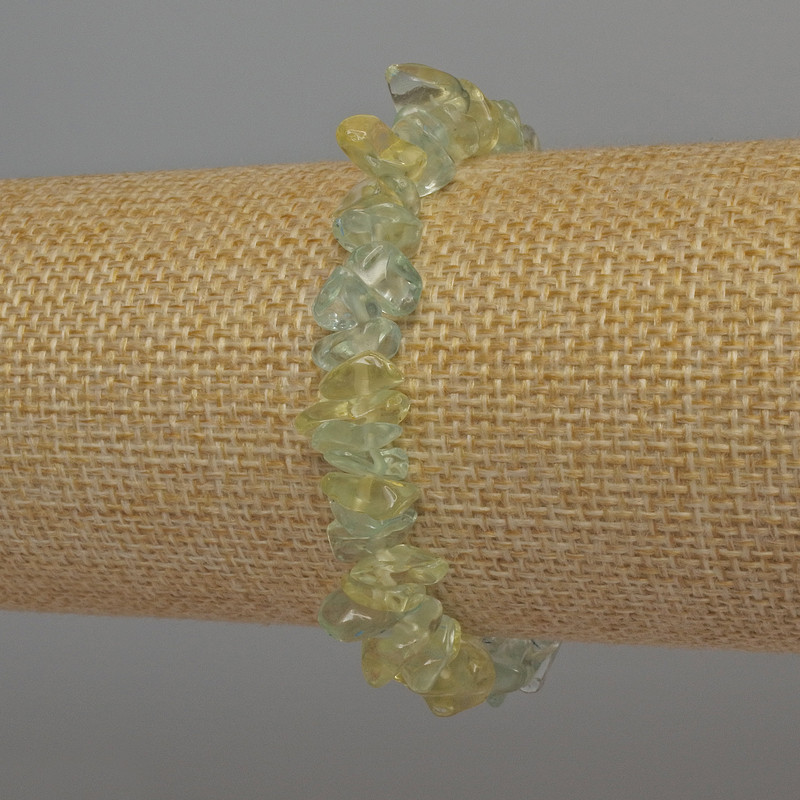 Браслет Асортимент късчета камъни, диаметър 6–12×2–4 мм, дължина 18 мм, еластична лента