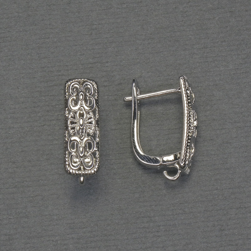 Швензи за обеци от сребрист метал 17×6 мм – чифт