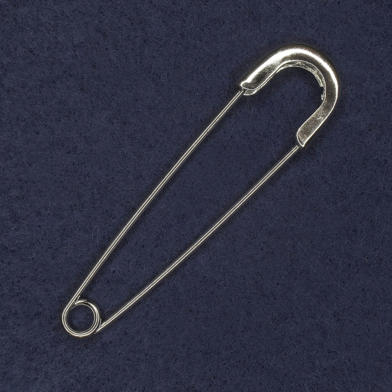Брошка-игла от сребрист метал 20×77 мм