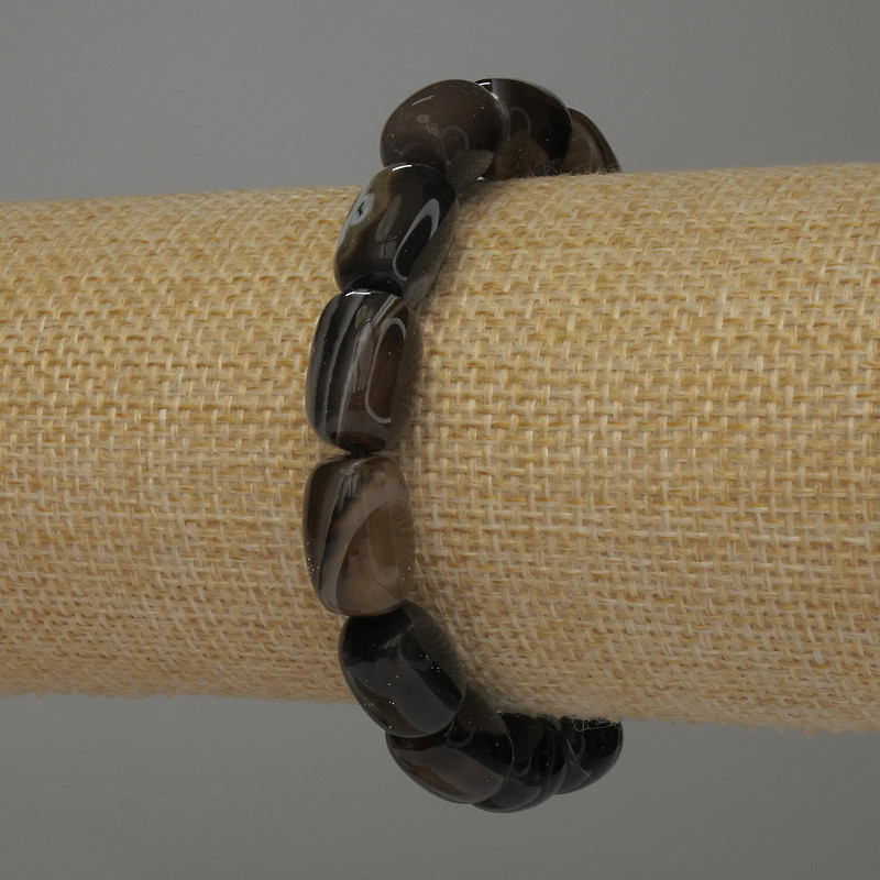 Браслет ахат барел 14×10 мм, дължина 18 см стрейч