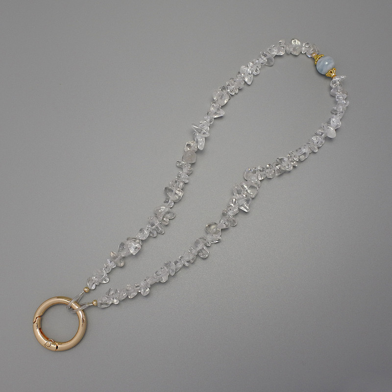 Ключодържател за ключове горски кристал късче 4-8х2-5мм+- пръстен, диаметър 24мм+- дължина 22см+-