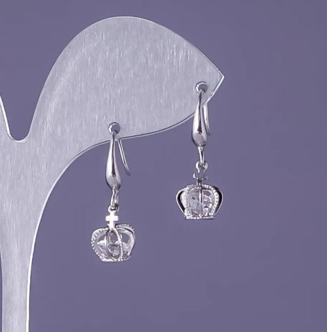 Обеци „Корона“, дължина 22 мм