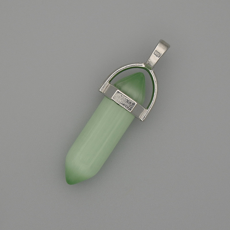 Кулон „Котешко око“ шестоъгълен кристал, топка 8×31×41 мм+