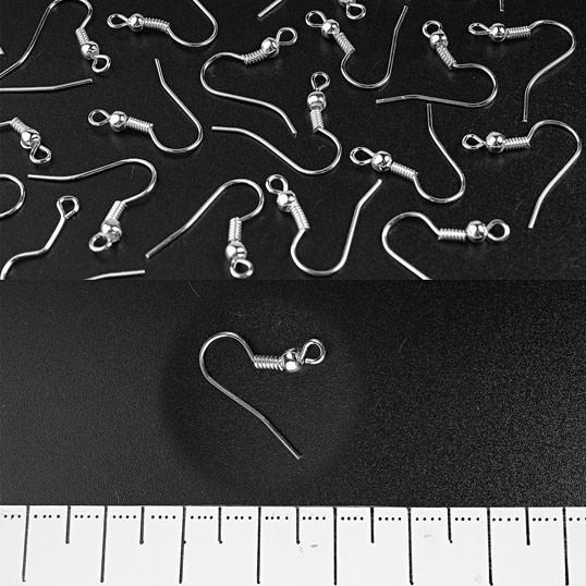 (12x15 мм) фурнитура за обеци (швензи) гак светъл метал 1000 двойки