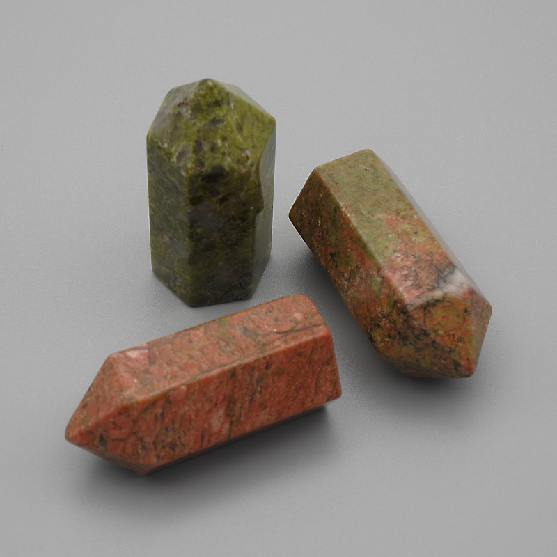 Сувенирен молив от натурален камък хелиотроп, диаметър 36x16 мм (цена за 1 бр.)