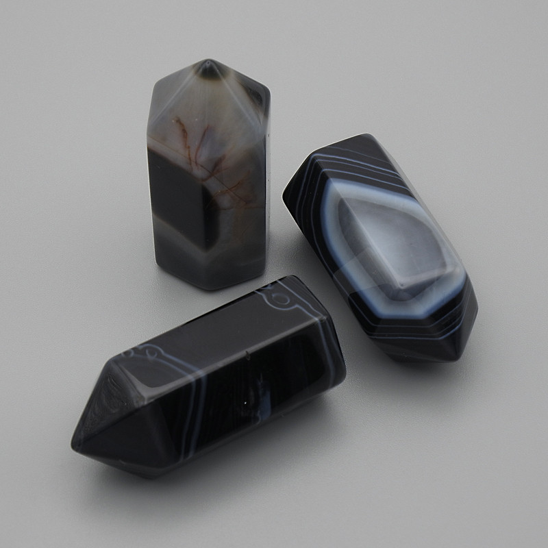 Сувенирен молив естествен камък Агат, диаметър 36×16 мм (цена за 1 бр.)