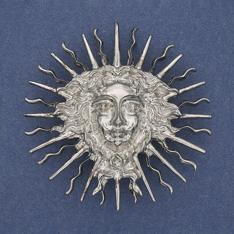 Брошка-кулон Ярило, сребърен метал, 59 мм+