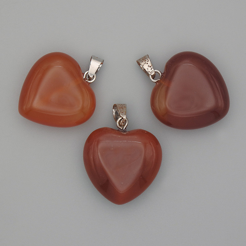 Кулон Сърце от карнеол 20×20×25 мм+
