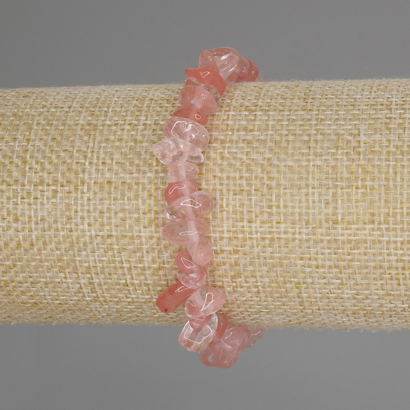 Браслет халцедон с късчета, диаметър 6-9х3-5 мм, дължина 18 см, еластичен