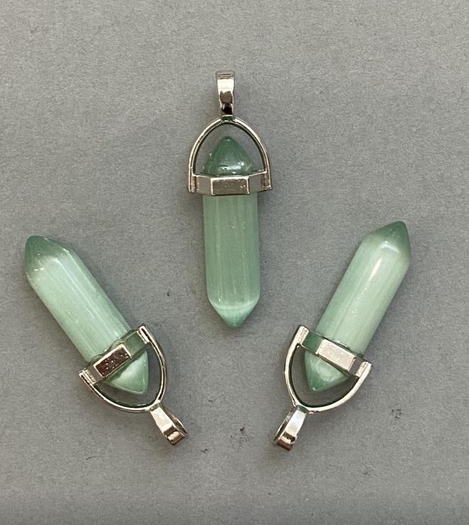 Кулон «Котешко око» с форма на шестоъгълник, кристална топка 8×31×41 мм+