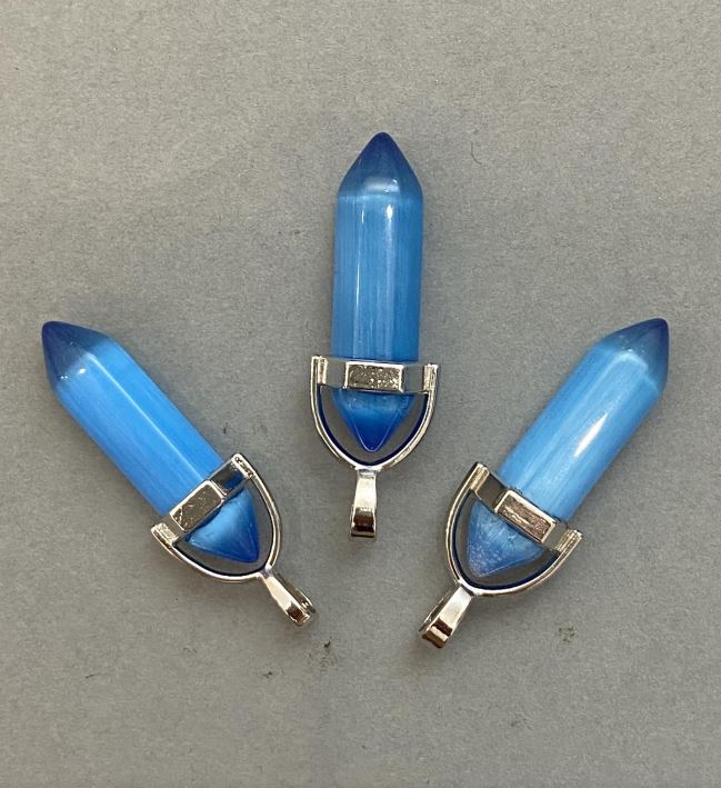 Висулка "Котешко око" шестоъгълен кристално кълбо 8×31×41 мм+