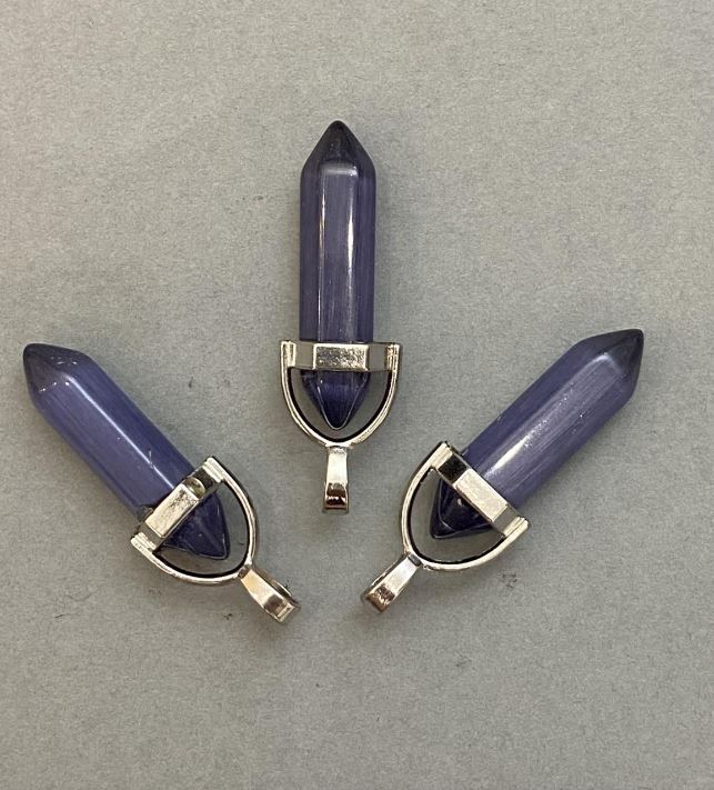 Кулон „Котешко око“ – шестоъгълен кристал с топка 8×31×41 мм+